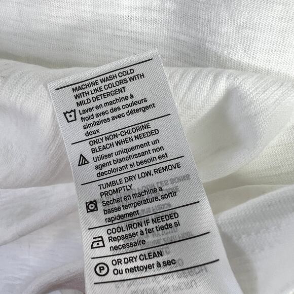 Vince 100% Cotton Long Sleeve Pocket Crew T-Shirt Optic White Men's LARGE - Picture 6 of 8